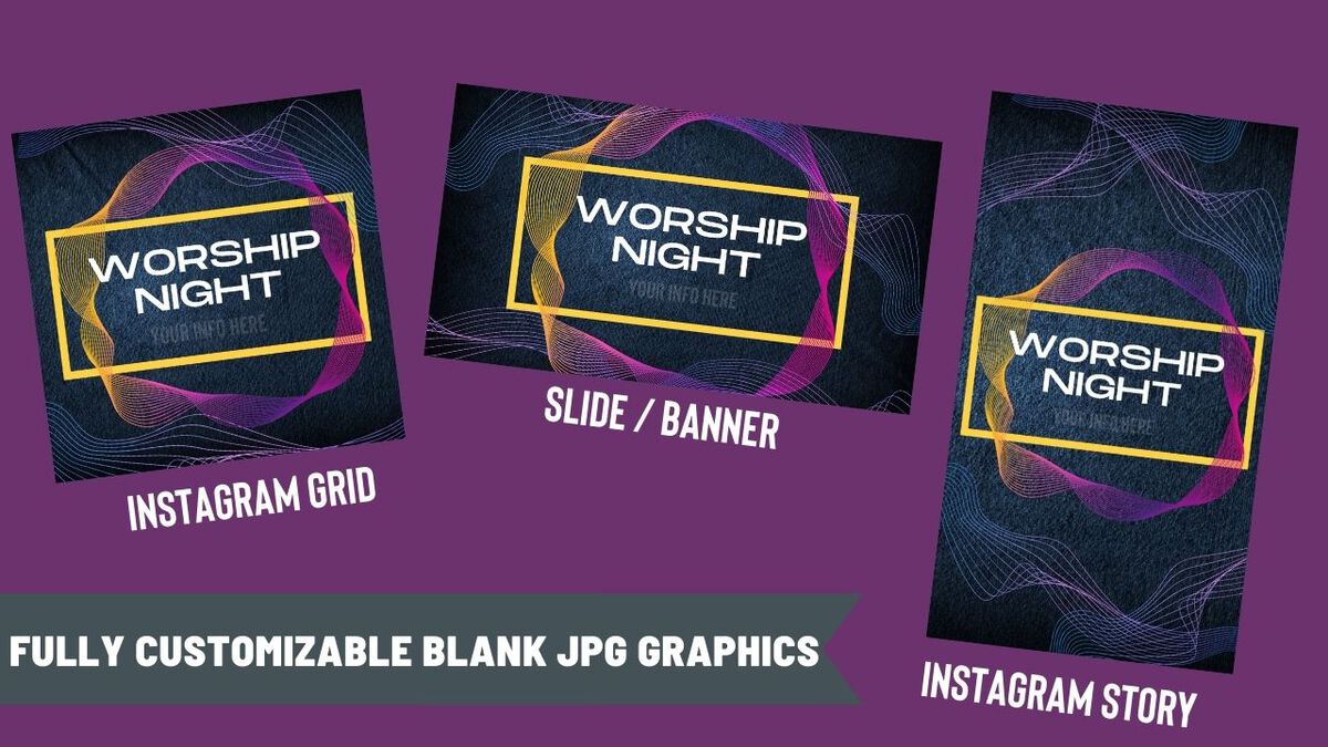 Worship Night Canva Graphics Kit image number null